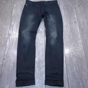 G-Star RAW D-Staq 5-Pkt Tapered Jeans Mens 32x32 Black Button Fly Denim